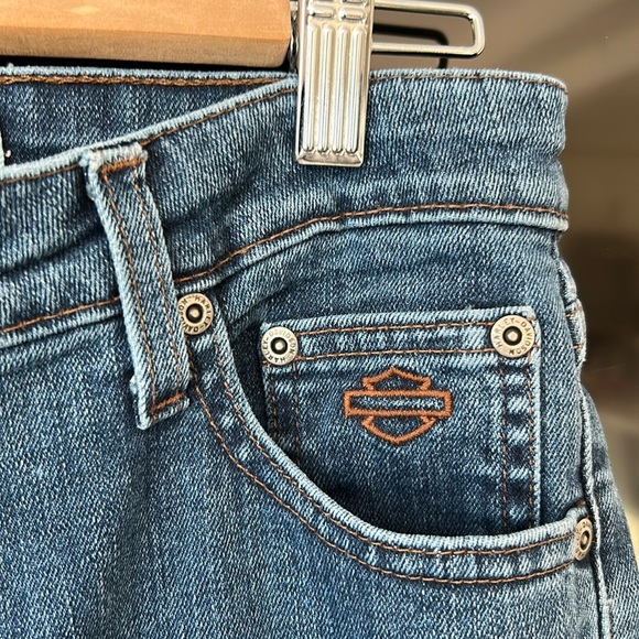 Harley Davidson Dark Wash Boot Cut Jeans Size 6P - Picture 12 of 14